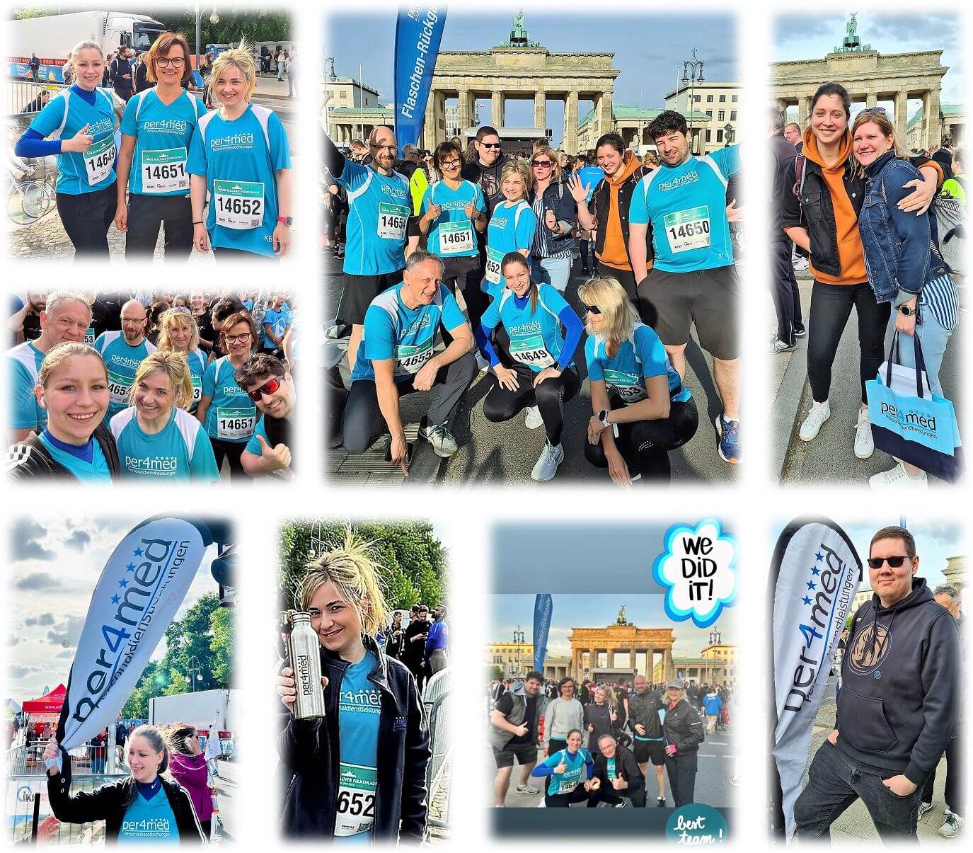 Bildzusammenschnitt der per4med GmbH beim Berliner Firmenlauf 2023