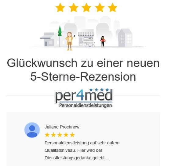 per4med hat neue 5 Sterne Google Bewertung