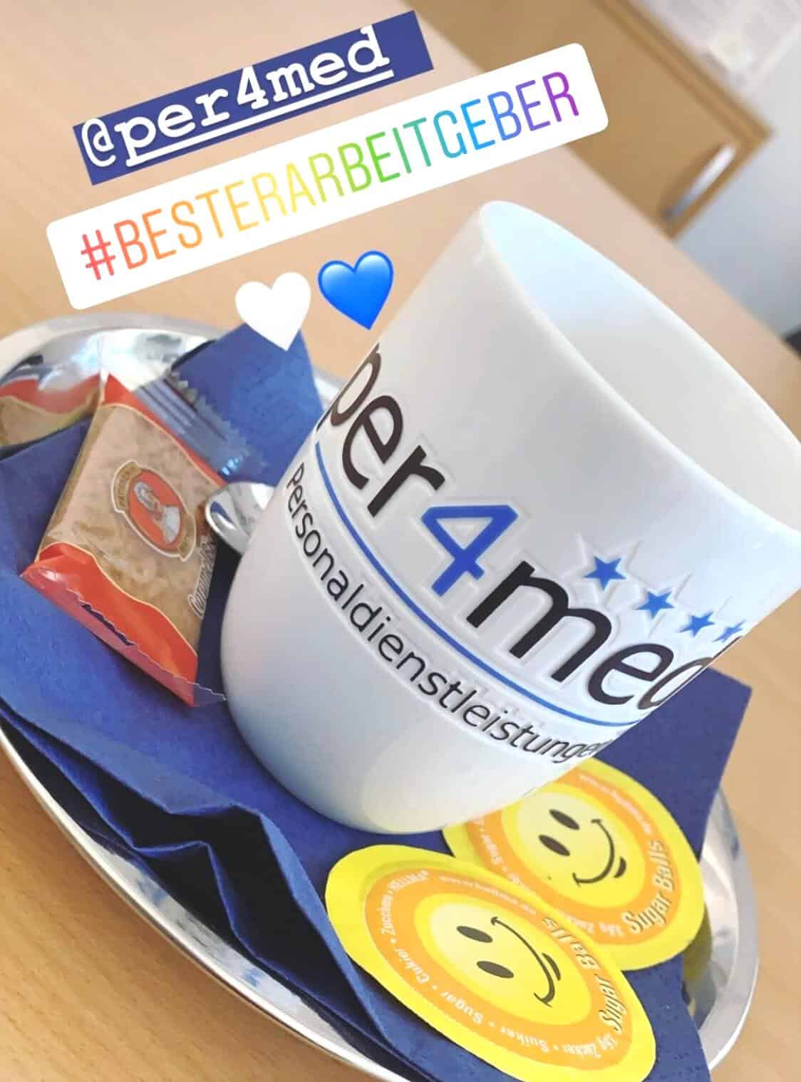 per4med Feedback Bild mit per4med Tasse